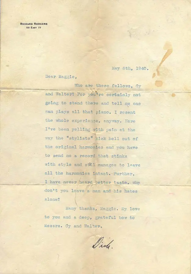 A typed letter, 1942. The reply is the whole point of the entry and the letter is the evidence.