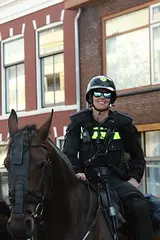 A mounted police officer